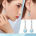 wholesale 925 Sterling Silver Birthstone Threader Earrings Infinity Long Chain Drop Pull Through 12 Stone Birthday Jewelry Gifts for Women-0-117