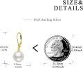 wholesale Sterling Silver Pearl Leverback Dangle Earrings for Women Gifts - Rhodium Plated-0-25