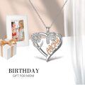 TOUPOP 925 Sterling Silver Mom Birthflower Necklace For Women-0-3