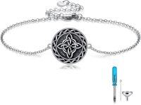 wholesale 925 Sterling Silver Celtic Knot Compass Cremation Ashes Jewelry Keepsake Bracelet with Funnel and Spoon Set-Celtic knot
