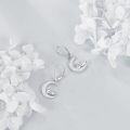wholesale 925 Sterling Silver Moon & Cat Opal Drop Earrings for Pet Lovers-0-2