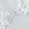 wholesale 925 Sterling Silver Moon & Cat Opal Drop Earrings for Pet Lovers-0-2