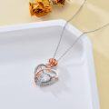 wholesale  Sterling Silver Rose Quartz Heart Pendant Necklace for Women -0-56