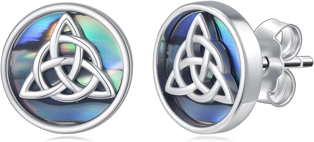 Sterling Silver Irish Shamrock Claddagh Celtic Knot Stud Earrings St Patricks Day Jewelry-03-Celtic Knot