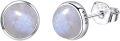 wholesale 925 Silver Moonstone Stud Earrings 7mm, Hypoallergenic Gift for Women-0-0