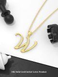 wholesale 14k Gold Initial X Script Letter Pendant Necklace With Moissanite For Women-0-2