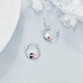 wholesale 925 Sterling Silver Penguin Heart Pink Crystal Studs Hoops for Girls & Women's Gift Set-0-4