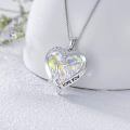 TOUPOP Sterling Silver Crystal Heart Necklace I Love You Mom Jewelry Gifts-0-3