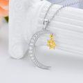 wholesale TOUPOP Moon And Sun Necklace Sterling Silver Sun Moon Pendant Necklace Christmas Birthday Valentines Mothers Day Jewelry For Women Her Friend -0-2