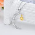 TOUPOP Sterling Silver Sun Moon Pendant Necklace Jewelry For Women-0-2