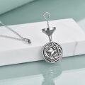wholesale 925 Sterling Silver Hummingbird Round Locket Necklace with Funnel and Chain - Cremation Jewelry for Ashes Memorial Keepsake-0-3