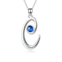 TOUPOP Sterling Silver Birthstone Initial C Letter Pendant Necklaces Jewelry Christmas Valentine Mothers Day Birthday Gifts for Women Teen Girls Her Wife-color_name:C-Calling you because I miss you