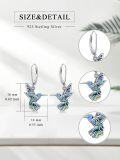 wholesale 925 Sterling Silver Abalone Shell Hummingbird Dangle Earrings with Moonstones and Butterflies-0-5