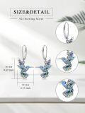wholesale 925 Sterling Silver Abalone Shell Hummingbird Dangle Earrings with Moonstones and Butterflies-0-5
