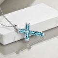 wholesale Sterling Silver Origami Cross Pendant Religious Necklace Jewelry for Women Men - Rhodium Plated-0-3