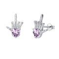TOUPOP Sterling Silver Skull Hand Stud Skeleton Earrings Gothic Jewelry-0-0