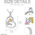 wholesale 925 Sterling Silver Elephant and Sunflower Pendant with Cubic Zirconia Chain for Women Girls  48cm Length-0-4