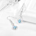 wholesale 925 Sterling Silver Crystal Infinity Earrings w Birthstone Drop Dangle-0-1
