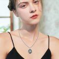 wholesale 925 Sterling Silver Eye Of Horus Falcon Egyptian Oval Pendant Necklace Oxidized Finish-0-3