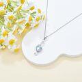 wholesale 925 Sterling Silver Blue Moonstone Treble Clef Heart Pendant Necklace-0-4