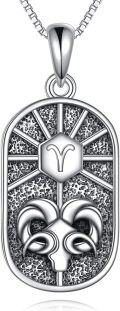 wholesale 925 Sterling Silver Aries Zodiac Pendant Necklace for Women-0-0