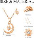 wholesale 925 Sterling Silver Plated Rose Gold Sun and Moon Necklace with Crystal Accents for Women-0-3
