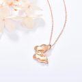 wholesale 925 Sterling Silver Plated Rose Gold Butterfly Necklace for Women Mother Daughter Family Pendant Jewelry with 18+2 Chain-0-2