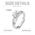 TOUPOP Sterling Silver Moissanite Heart Cut Infinity Eternity Ring-0-3