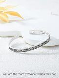 wholesale Sterling Silver Poiuy Inspirational Strength Mantra Cuff Bracelet Set-0-33