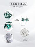 wholesale 925 Sterling Silver Green Clover Celtic Knot Stud Earrings for Women Girls St Patrick's Day Gifts-0-4