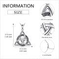 wholesale 925 Sterling Silver Black Cubic Zirconia Celtic Knot Trinity Circle Pendant Necklace-0-3