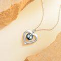 wholesale 925 Sterling Silver Black Tahitian Pearl 9-9.5mm Heart Pendant Necklace for Women-0-3