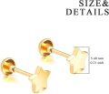 wholesale 18K Gold Star Shaped Stud Earrings with Screwback for Women-0-2