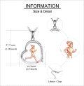 wholesale 925 Sterling Silver Running Girl Heart Pendant Necklace for Women-0-3