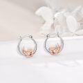 wholesale 925 Sterling Silver Axolotl Huggie Hoop Earrings for Women Girls  3D Charm Minimalist Style Lightweight Comfortable Fit Nickel Free Hypoallergenic Safe - Pink Gold Plated-0-2