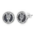 wholesale 925 Sterling Silver Viking Rune Dragon Head Stud Earrings for Men & Women-0-0