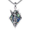 wholesale 925 Sterling Silver Abalone Shell Lady Justice Scale Pendant Necklace for Lawyers Gifts-0-0