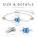 wholesale 925 Sterling Silver Blue Fire Opal Sea Turtle Shell Charm Bracelet for Women 7-8 Adjustable Chain Hypoallergenic Gift Boxed-0-1