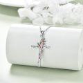 wholesale 925 Sterling Silver Christmas Holly Berry Cross Pendant Necklace for Women-0-3