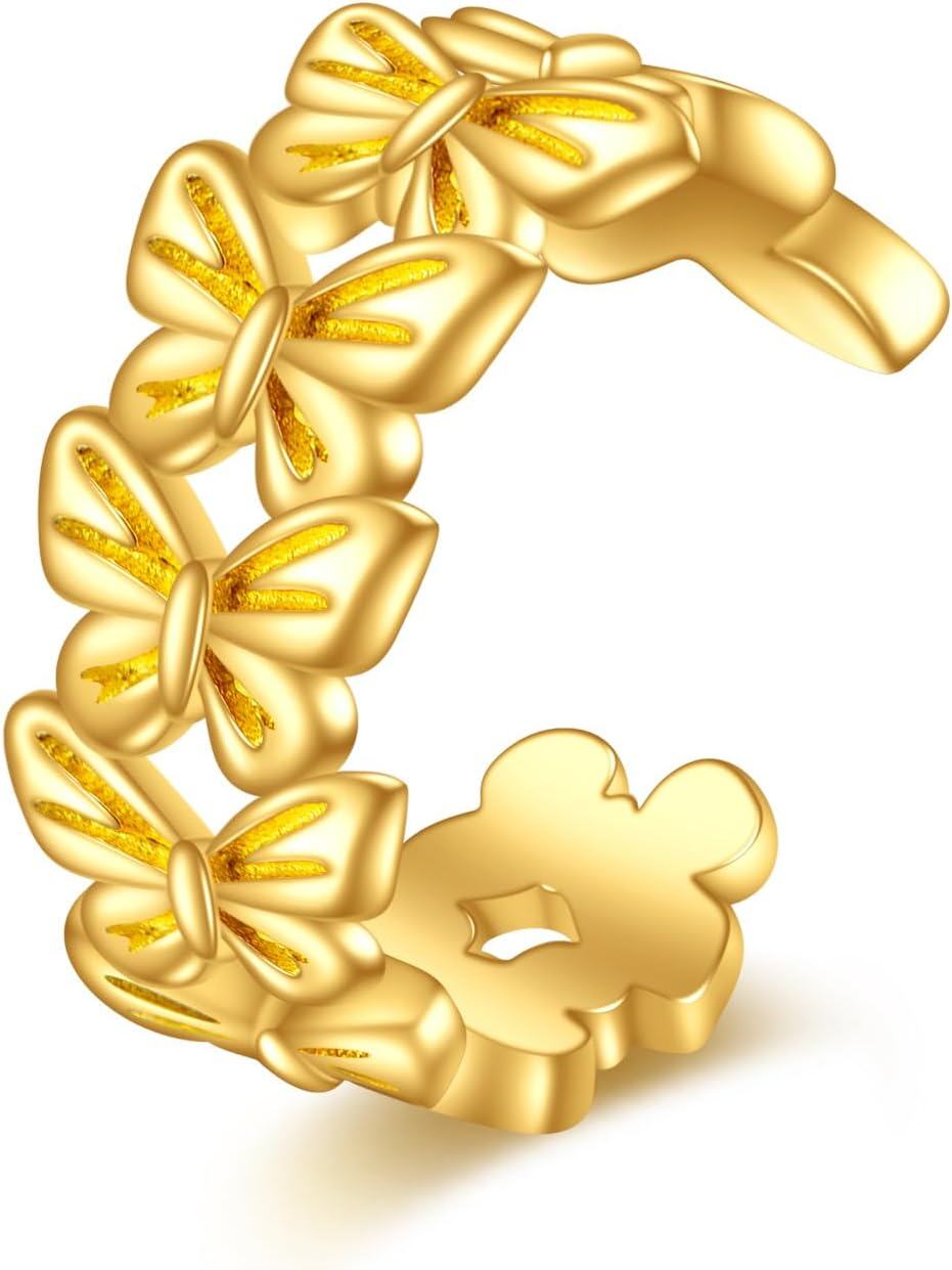 14K Gold Bowknot Design Non-Piercing Ear Wrap Earring  for Women-0-0