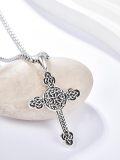 wholesale 925 Sterling Silver Celtic Knot Cross Crucifix Pendant Necklace for Men & Women-0-1