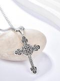 wholesale 925 Sterling Silver Celtic Knot Cross Crucifix Pendant Necklace for Men & Women-0-1