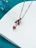 TOUPOP Sterling Silver Crystal Red Heart Pendant Necklace For Women-0-3