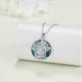 wholesale TOUPOP Monkey Necklace Jewelry Gifts For Women Sterling Silver Tree Of Life Monkey Necklace With Blue Crystal Birthday Mother's Day Gifts For Women Mom -0-3