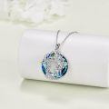 TOUPOP Sterling Silver Blue Crystal Tree Of Life Monkey Necklace Jewelry Gifts For Women-0-3