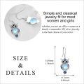 wholesale 925 Sterling Silver Owl Moonstone Zircon Blue Enamel Drop Earrings For Women-0-4