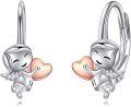 wholesale 925 Sterling Silver Angel Heart Huggie Hoop Earrings Gift for Women-0-0
