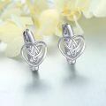 wholesale 925 Sterling Silver Celtic Trinity Knot Heart Hoop Earrings White Gold Plated For Women-0-5