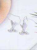 wholesale 925 Sterling Silver & White Zircon Golf Club Earrings with Enamel Ball for Women 16x12mm-0-2