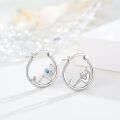 wholesale 925 Sterling Silver Mermaid Heart Hoop Earrings Gift for Women-0-2